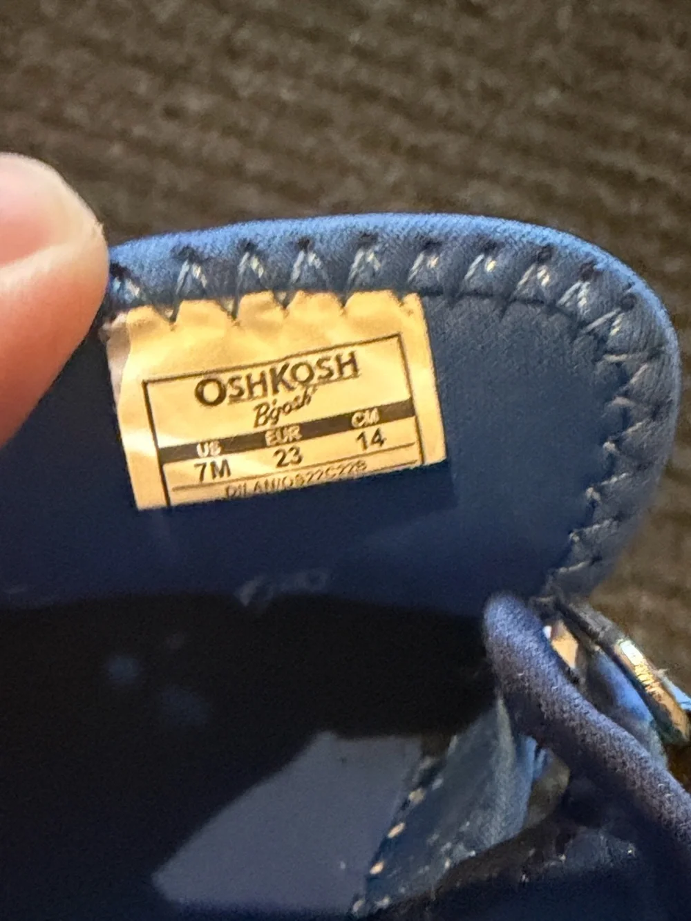 OshKosh B'gosh Navy and Light Blue Kids Sneakers with Hook-and-Loop Strap